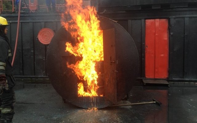 Team in Fire fighting Training